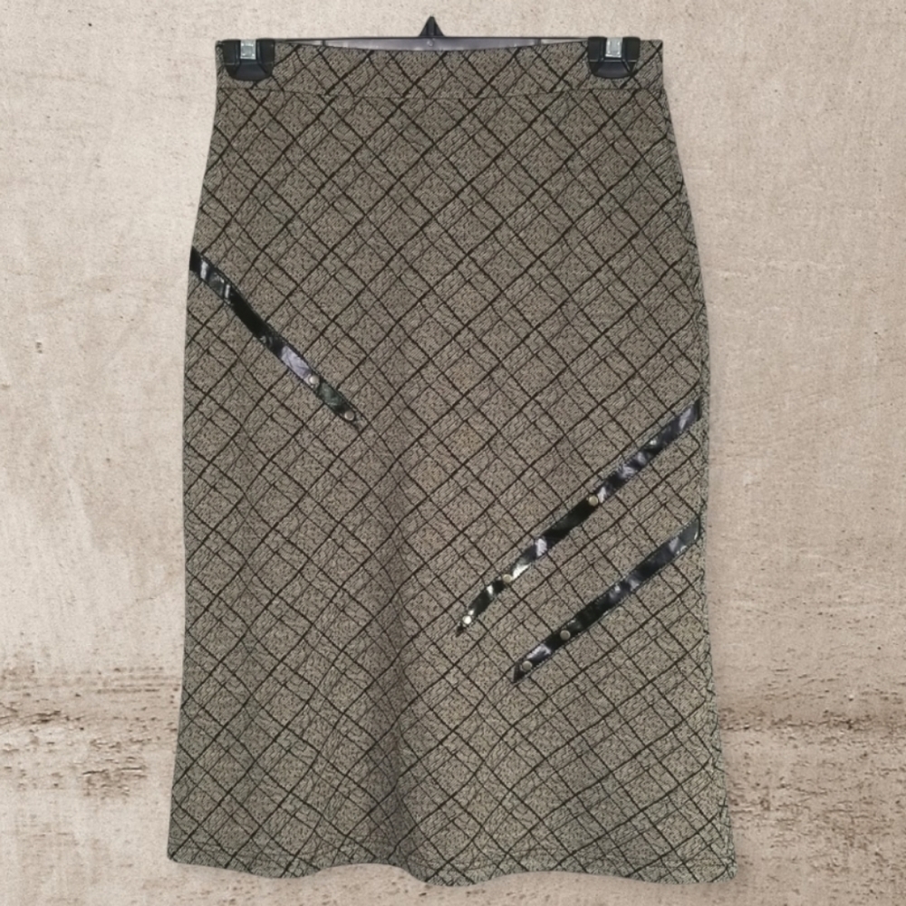 Vintage Café au Lait Midi A-line Skirt Size S Y2K
